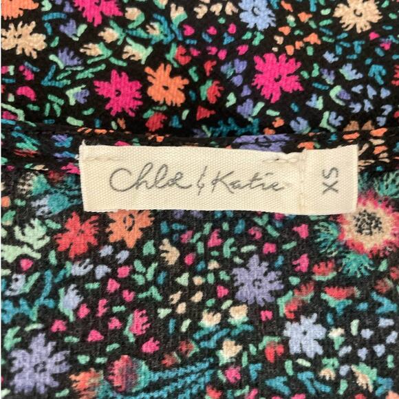 Chloe & Katie Women Crop Top XS Floral Print Wrap Y2K Retro Boho Hippie Festival - Picture 2 of 9